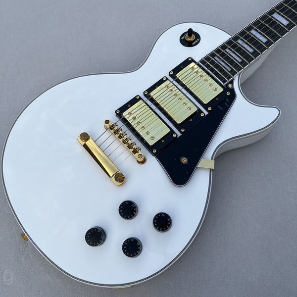 

professional white beauty electric guitar three piece pickup gold accessories