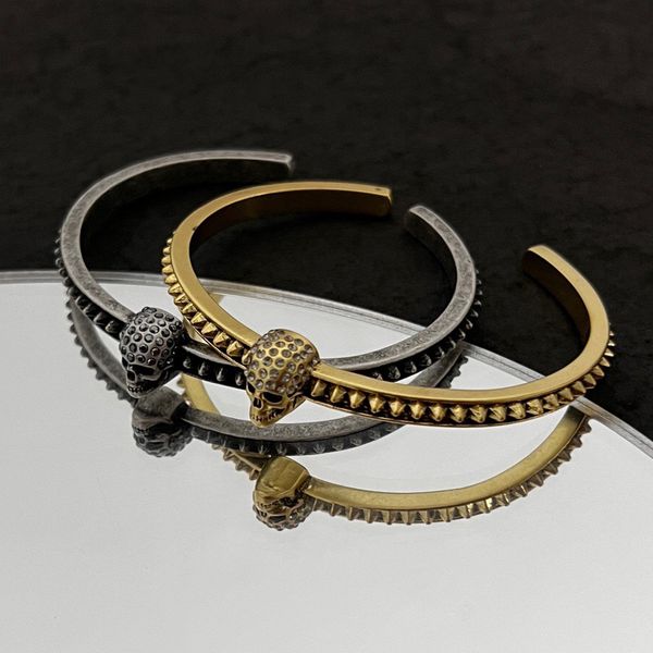 

mq bangle skull designer for woman highest counter advanced materials for man 5a t0p gold plated 18k exquisite gift brand designer jewelry w, Black