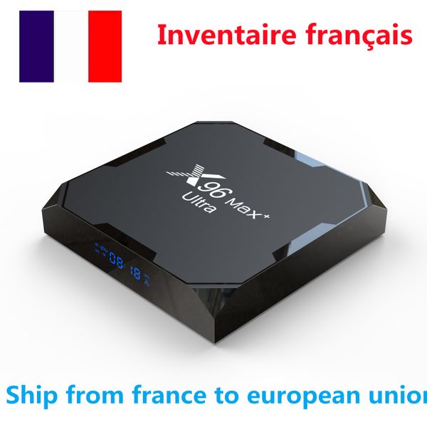 

france in stock x96 max plus ultra tv box android 11.0 amlogic s905x4 2.4g/5g wifi 8k h.265 hevc 4k uhd