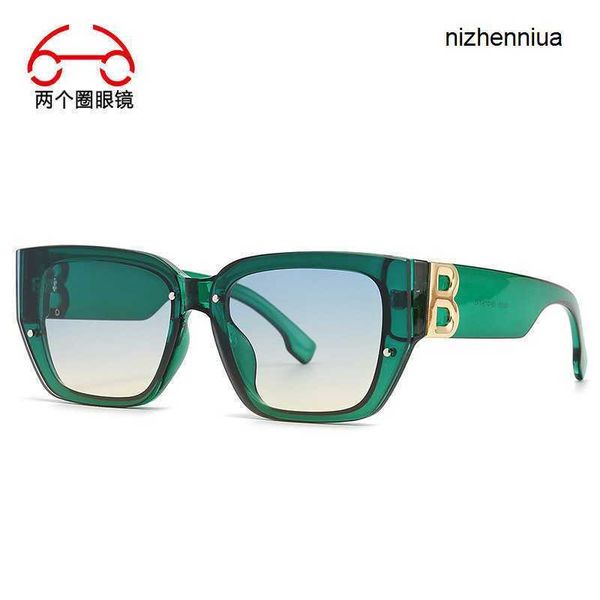 

hermm elegant sunglase two circle fahion modern peronalized ins men and women street shooting square 8658 lel4, White;black