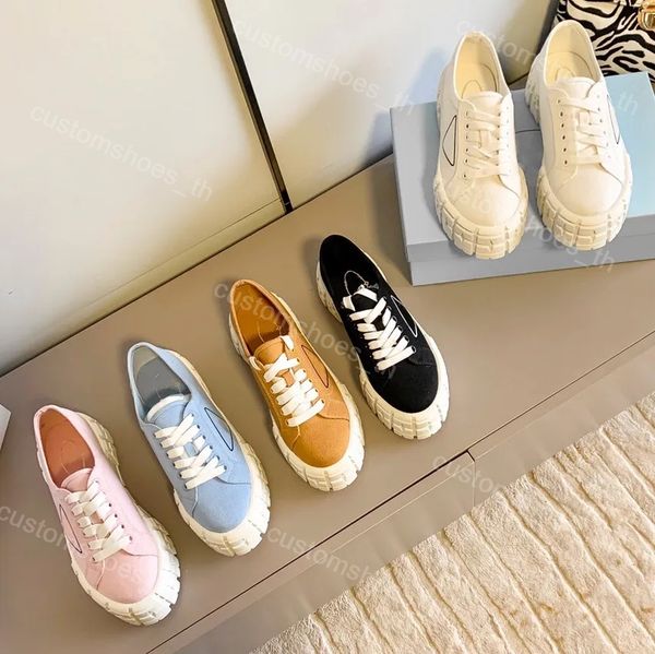 

designer shoes gabardine women sneakers luxury casual shoes nylon platform sneaker brand wheel trainers canvas thick shoe classic rubber tra, Black