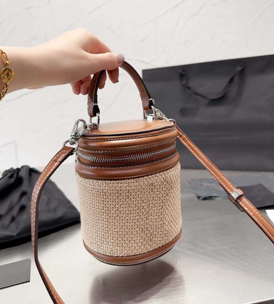 

luxury brand design rice bucket straw hair wealthy letter y bag large capacity makeup case handbag slant shoulder wallets 230515