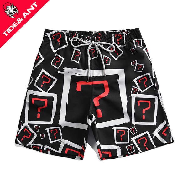 

men's clothing lovers beach pants loose capris fashion casual printed shorts 2019 resort swimming trunks, White;black