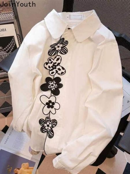 

shirts japanese blouses women vintage clothes embroidery long sleeve loose shirts fashion white blouse 2023 blusas mujer de moda
