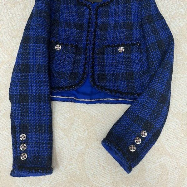 

chan new 2023 women's brand jacket cccc ootd fashion autumn winter chains tweed coat leisure spring camellia pattern coats overcoat car, Black;brown