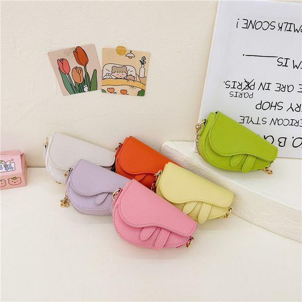 

cute children candy color princess handbags korean fashion simple girl single shoulder cross-body bag fashion chain mini purse f1660, Black