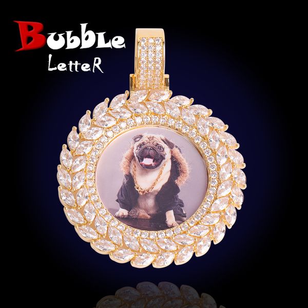

charms bubble letter image necklace customization po project pendant solid back mini paving charm hip hop rock jewelry trends 230512, Bronze;silver