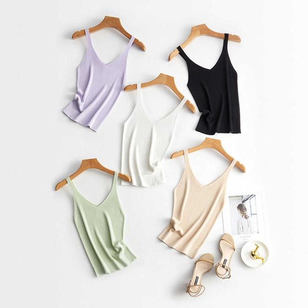 

2023 spring/summer new tencel with mulberry silk blended strap tank for women's inner laydown thin back underlay for outer, White