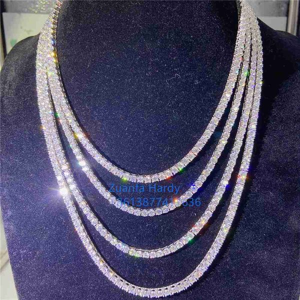 

luxury moissanite jewelry real 925 sterling silver 3mm 6" 6.5" 7" 7.5" 8" 8.5" 9" 16" 18"20&quo