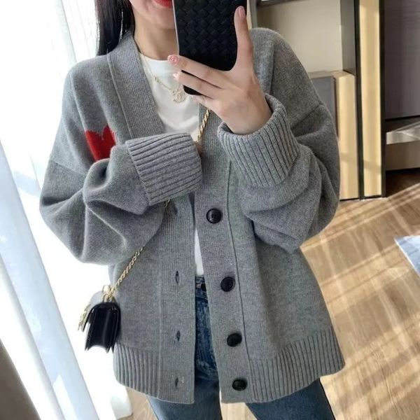 

women's sweater and sweatshirt women's loose v-neck sweatshirt letter cotton red long sleeve casual women's simple cardigan, White;black