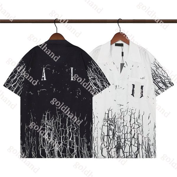 

luxury shirt designer summer mens t shirt fashion crack printed street rapper casual beach vacation loose tshirt vest, White;black