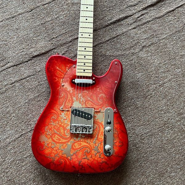 

in stock tl electric guitar red paisley professional maple fingerboar ship