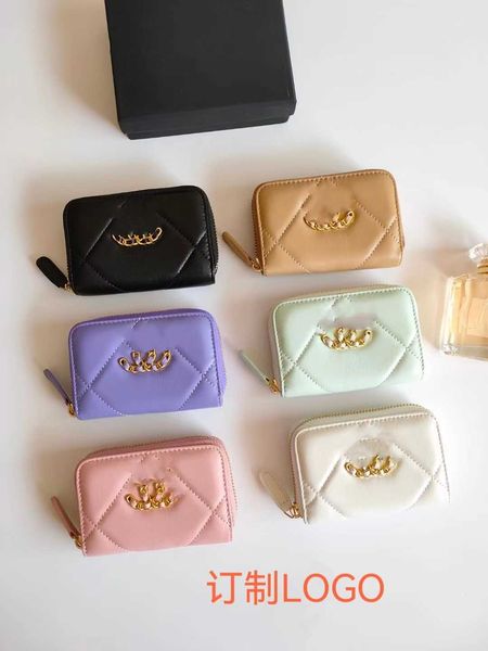 

s cycling caps masks xiaoxiangfeng sheepskin lingge women's bag small and compact zero 2023 new genuine leather zipper short wallet rea, Red;black