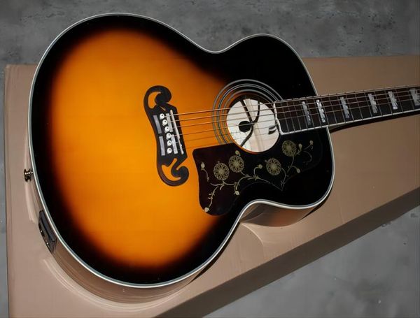 

wholesale sj200 acoustic dreadnought guitar vintage sunburst color + fishman presys blend pickups369