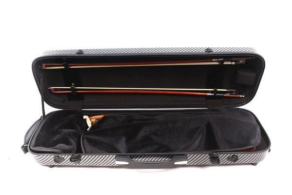 

4/4 violin case carbon fiber violin box black cases strong light oblong case