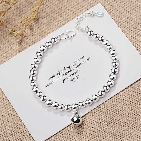 

bracelet 925 bell chain bare buddha beads simple hand jewelry, Black