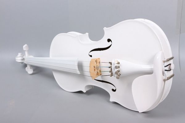 

white 4string acoustic violin 4/4 spruce+maple nice tone handmade ebony part