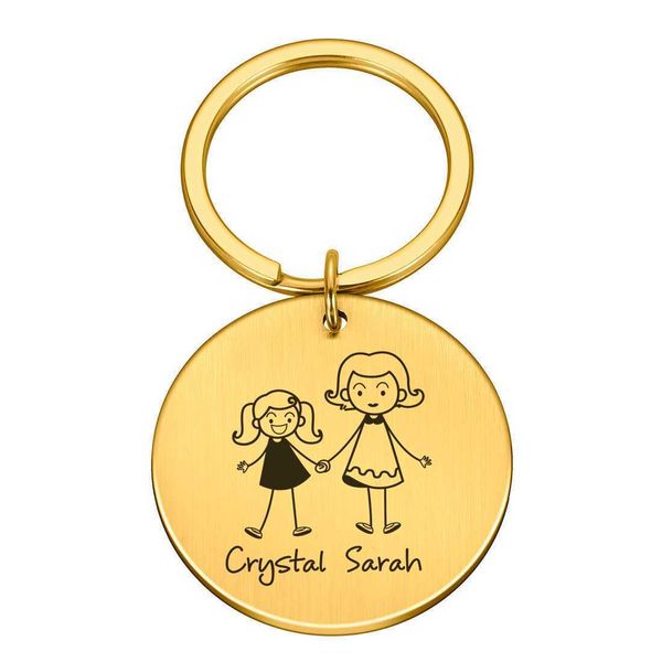 

key rings & lanyards personalized family keychain engraved family gifts for parents children present keyring bag charm families member gift, Slivery;golden