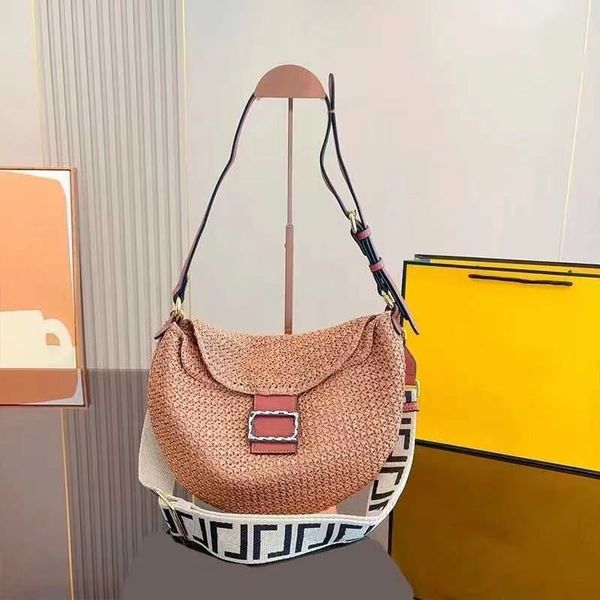 

summer straw bag hobo designer shoulder crossbody bags ladies chain tote bag composite handbag with coin purse woman handbags chest pack lad