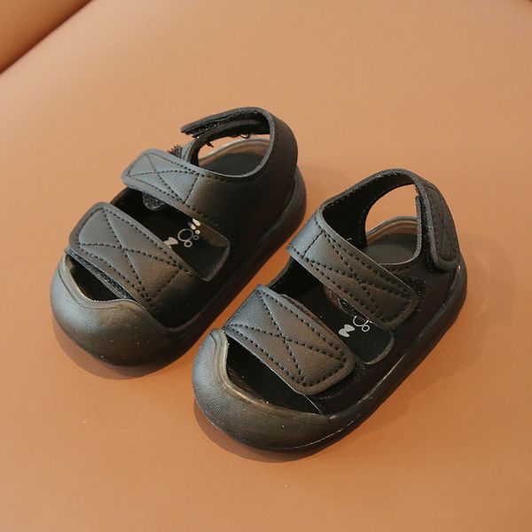 

sandals summer children korean boy sandals children baby beach shoe hook loop hollow non-slip shoes for baby girl boy toddler shoe 230515, Black;red