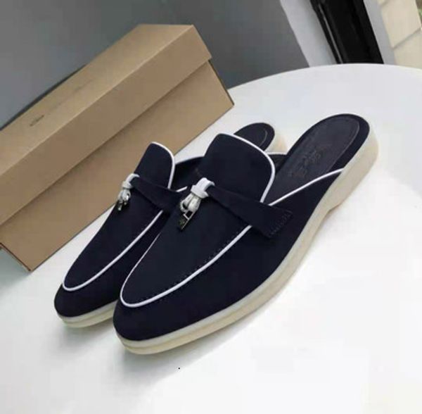 

slippers lp summer round head flat slippers pendant ladies fashion comfortable lok fu wool casual women sandals 221025, Black