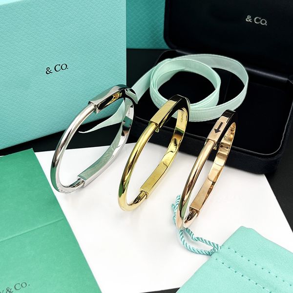 

tiff bracelet women's gold bracelet luxury men's bracelet designer three colors with diamonds, Black