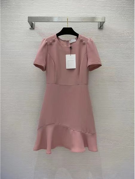 

casual dresses luxury designer spring&summer elegant dress short sleeve o-neck applique knee length women vestide c1001, Black;gray