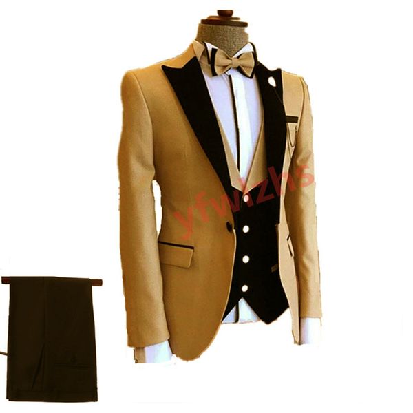 

wedding tuxedos one button men suits groomsmen peak lapel groom tuxedos wedding/prom man blazer jacket pants vest tie w1251111110, Black;gray