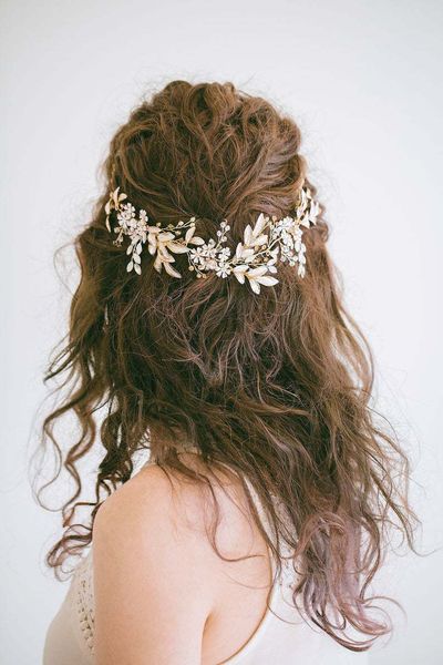 

fd-0035-a bridal jewelry, leaf shaped, rhinestone alloy hair band, bridal wedding accessories, headband, studio headband, Silver