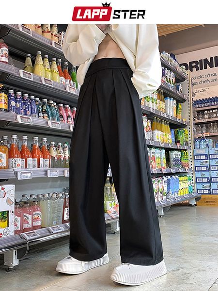 

men's pants lappster men korean fahions wide leg 2023 mens black loose casual harem japanese streetwear joggers sweatpants 5xl 230512