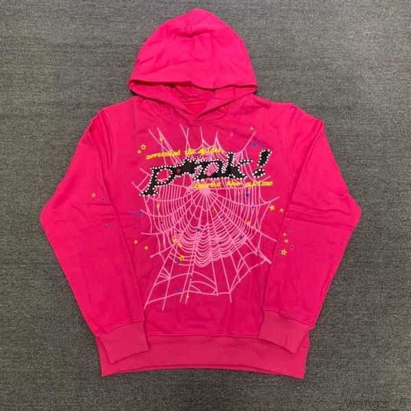 

2023 hoodies sp5der young thug 555555 pullover pink red hoodye pants men quality shoe sp5ders printing spider web sweatshirts 10 jt1w, Black