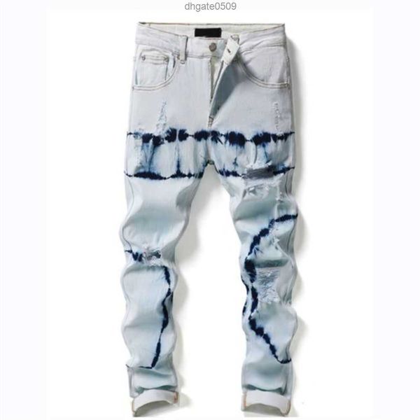 

jeans for amirs men s ripped with orange stars regular fit letter embroidery zipper fly black medium pencil pants designer hole slim302 tars, Blue