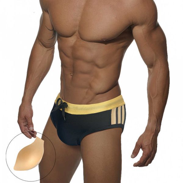 

men's clothing jessborn triangle swimming trunks sports belt cup anti embarrassment seaside beach swimsuit, White;black