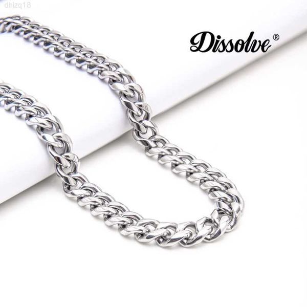 

dissolve cuban necklace men's fashion hip hop european and american minority american simple and versatile men's fashion brand thi, Silver