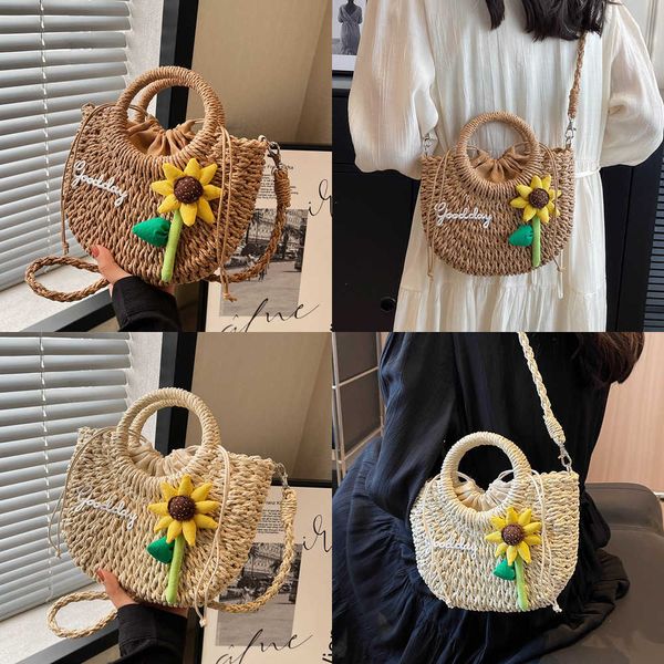 

nxy vc women's fashion weave bags cute sunflower beach shoulder bag tote straw purses and handbags crossbody for 230424