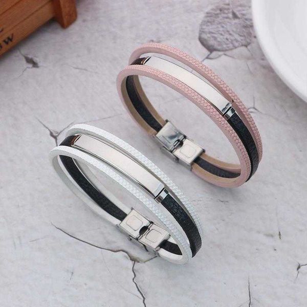 

jewelry titanium steel diy lettering mens bracelet vintage multi layer woven leather couple, Golden;silver