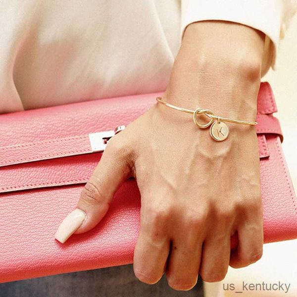 

charm bracelets fashion name jewelry initial alloy letter bracelets for women girls rose gold/silver color bow-knot charm bracelet, Golden;silver