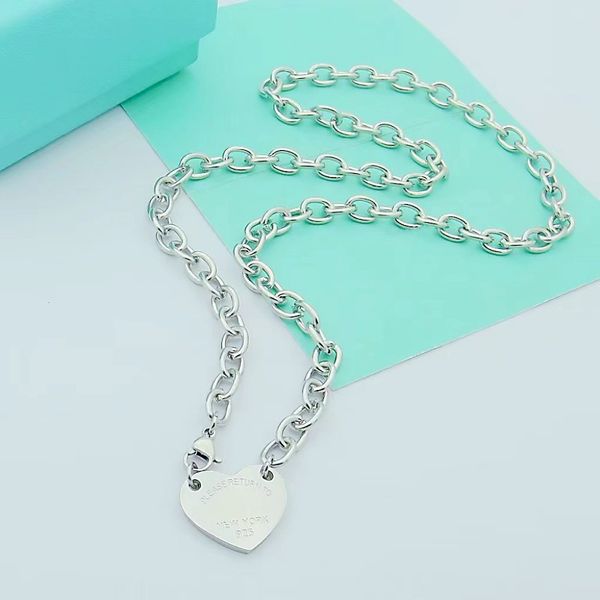 

new women's love necklace bracelet set classic luxury brand bracelet girls' valentine's day jewelry gifts with box, Golden;silver