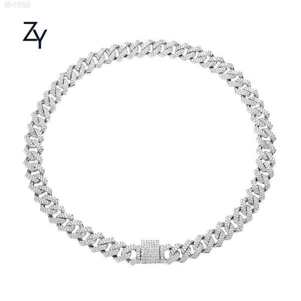 

zhuangyee 18 20 inches 20 mm 925 silver iced out cz link chain brass alloy cuban necklaces for women men hip hop gift