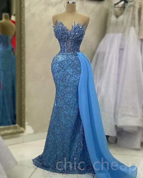 

Aso Ebi 2023 Arabic Mermaid Lace Prom Dress Beaded Sweetheart Evening Formal Party Second Reception Birthday Engagement Gowns Dresses Robe de Soiree SH042, Ivory