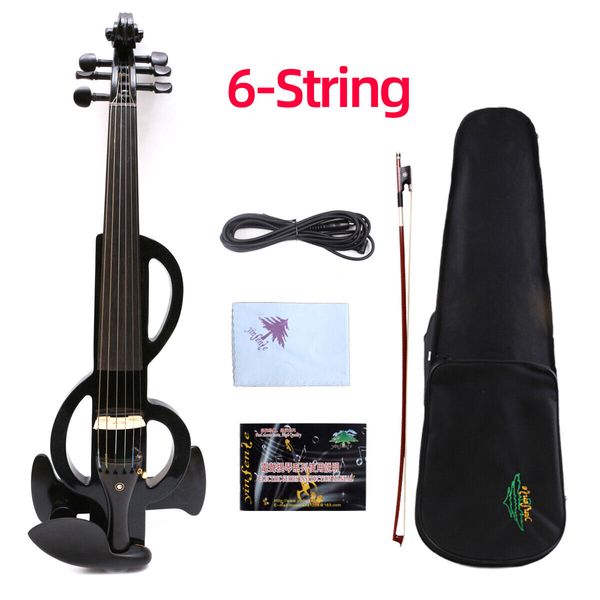 

yinfente 6string electric silent violin 4/4 solid wood case+bow cable #ev17