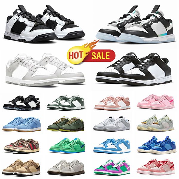 

2023 designer running shoes for men women reverse panda triple pink sb strange love brown lows white black grey fog kentucky syracuse mens t