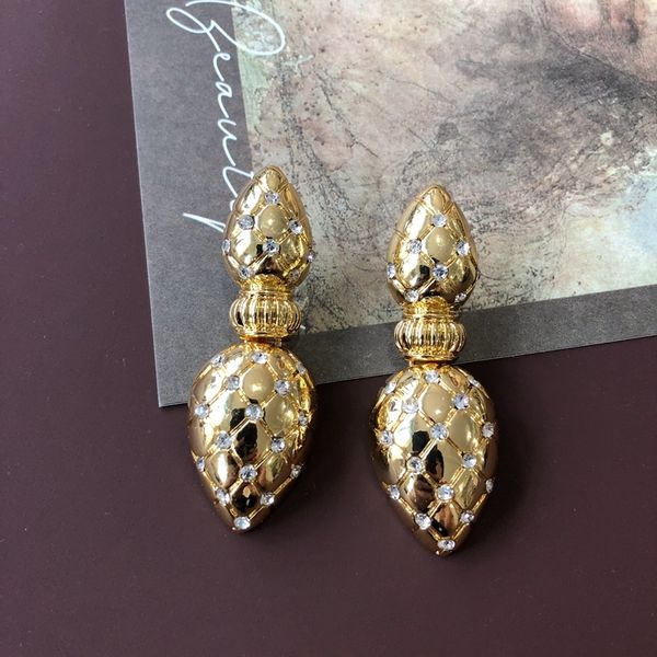 

stud statement stud earrings crystal stone drop brincos for women's accessories 230515, Golden;silver