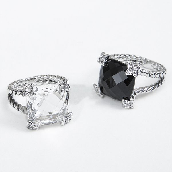 

15mm zirconia statement ring for women white gold plated brass fashion ring, Silver