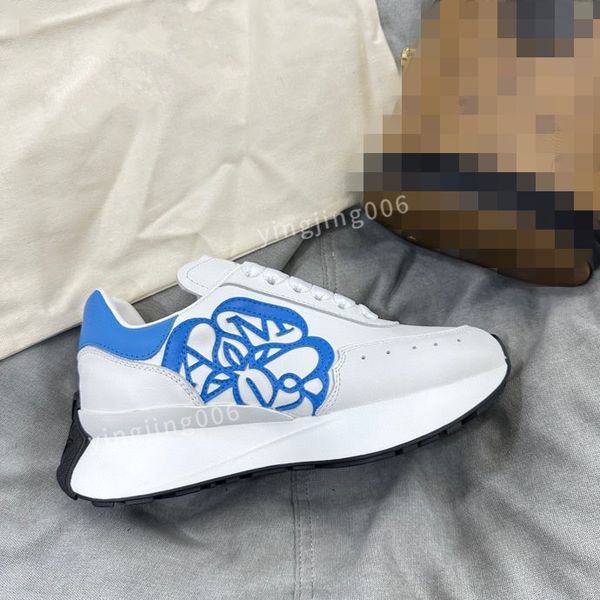 

2023brand men casual shoes leather lace-up sneaker fashion lady flat running trainers letters gym sneaker, Black