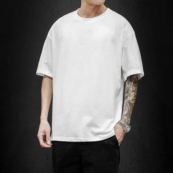 

men's t-shirts lifenwenna summer fashion men's t shirt casual solid short sleeve classical tee mens 100% cotton oversized hip-hop, White;black