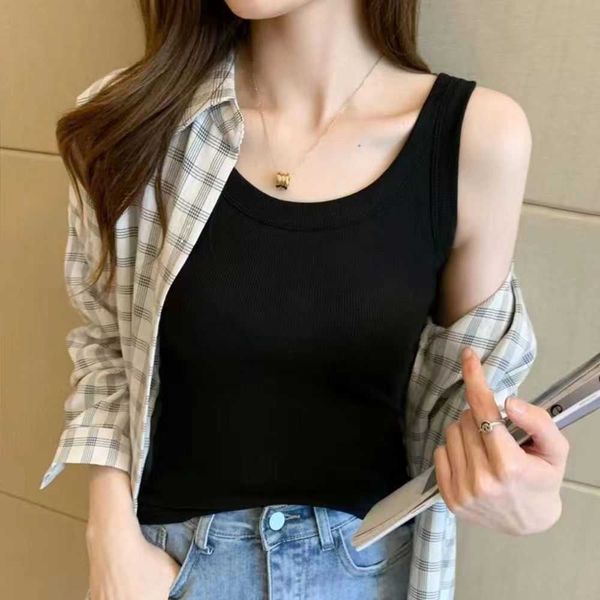 

thread vest for women with anti stray light blocking and breast slimming elastic all-season versatile suspender, White