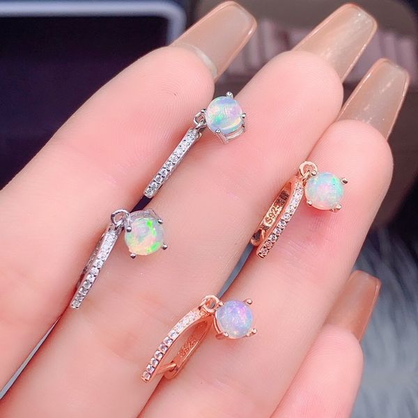 

dangle chandelier natural and real opal earring 925 sterling silver fine jewelry opal earring 5*5mm 230515