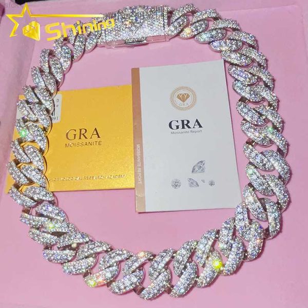 

fine jewelry factory outlet hip hop jewelry iced out moissanite diamond cuban link, Silver