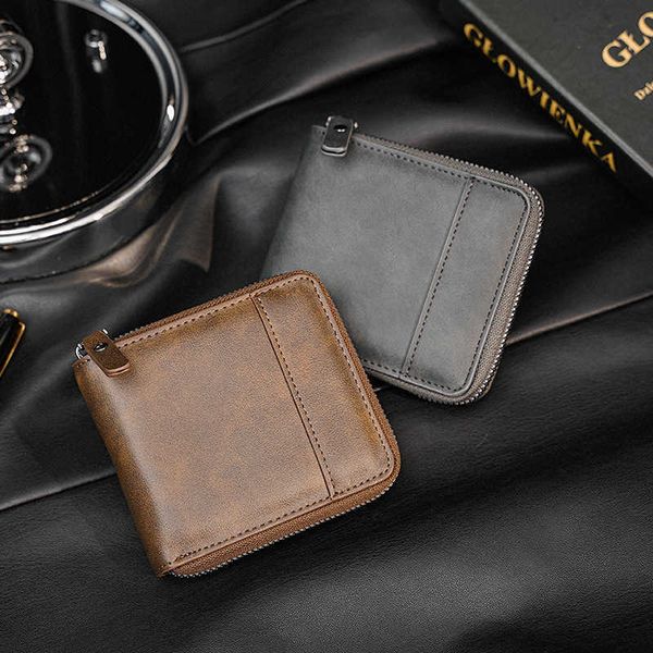 

2023 new korean version wallet men's short horizontal wallet multi-functional check wallet 230515, Red;black